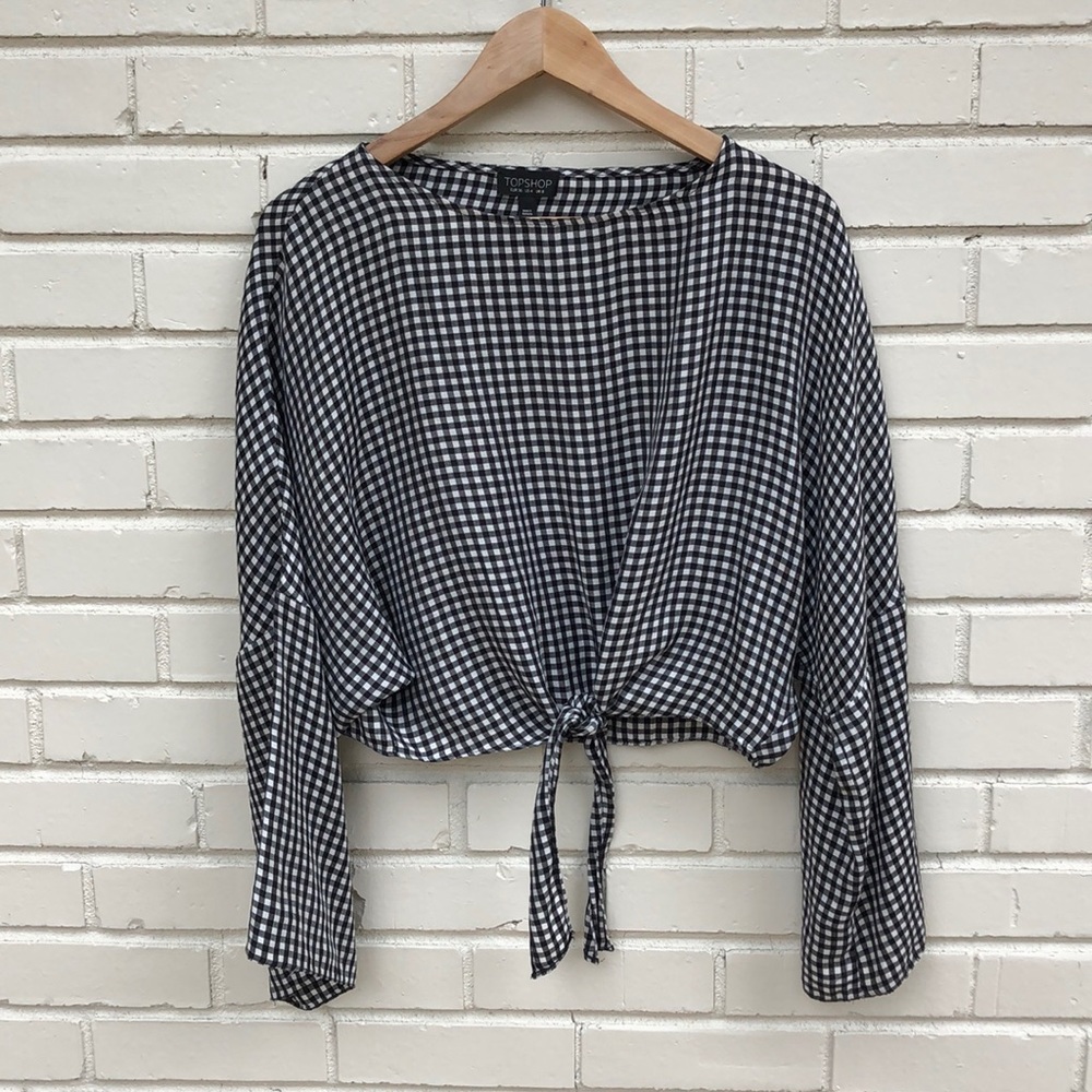 Topshop tie front top